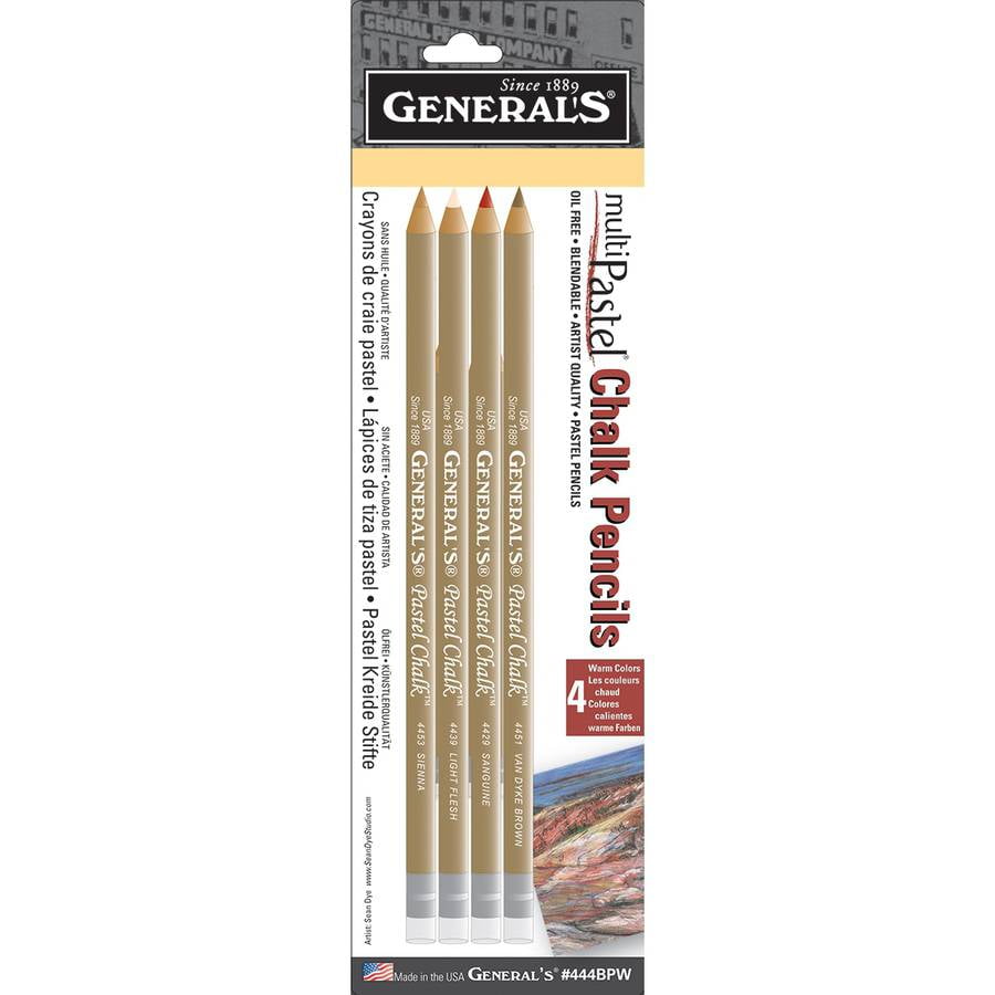 General's Pastel Chalk Pencils, 4pk, Warm