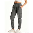 thumbnail image 4 of SPECIAL MAGIC Women's Cargo Sweatpants with 4 Pockets Cotton Jogger Pants Elastic Waist Athletic Lounge Pants for Running Yoga Gym, 4 of 7