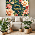 thumbnail image 5 of Floral Themed Happy Birthday Banner Background Party Decoration Backdrop Photography Props for Birthday Party Celebrations Decorations Events Photo Booths, 5 of 6