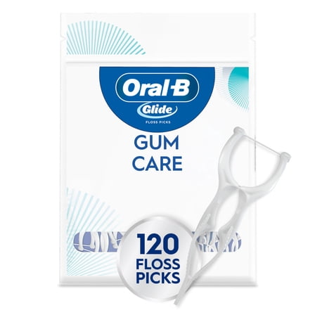 Oral-B Glide Gum Care Dental Floss Picks, Good for Back Teeth, 120 Picks