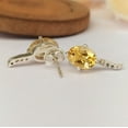 thumbnail image 4 of Natural Citrine Stud Earrings-November Birthstone Vintage Earrings-Unique Earrings For Her-Birthday Gift For Mom-925 Solid Sterling Silver, 4 of 7