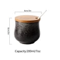 thumbnail image 4 of Japanese Sugar Bowl With Lid, Retro Ceramic Storage Jar,200ml(7oz) Small Sugar Pot, Sugar Container Spice Jar, For Coffee Bar, Restaurant, Home-f-200ml 7oz, 4 of 7