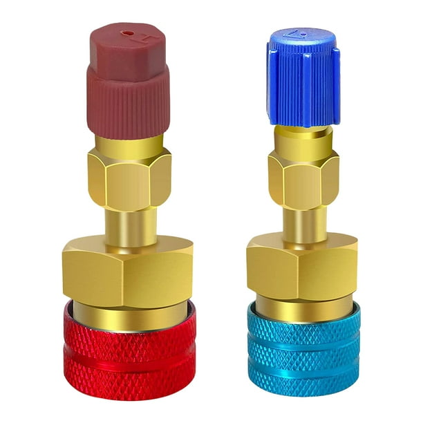 Adaptador Acoplamiento Rápido Lado Alto/bajo Latón para Manguera Carga Refrigerante A/C