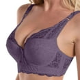 thumbnail image 1 of AWZXDE Women Plus Size Lace Bra Thin Cup Adjustable Comfort Underwire Bra For Support And Shaping Purple, 1 of 5