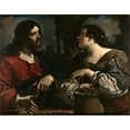 thumbnail image 3 of Guercino 18x15 Black Modern Framed Museum Art Print Titled - Christ and the Woman of Samaria, 3 of 5