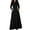 Noir, variante sur ZANZEA Robe Longue Unie pour Femmes, Soirée, Nœud, Manches Longues, Poches