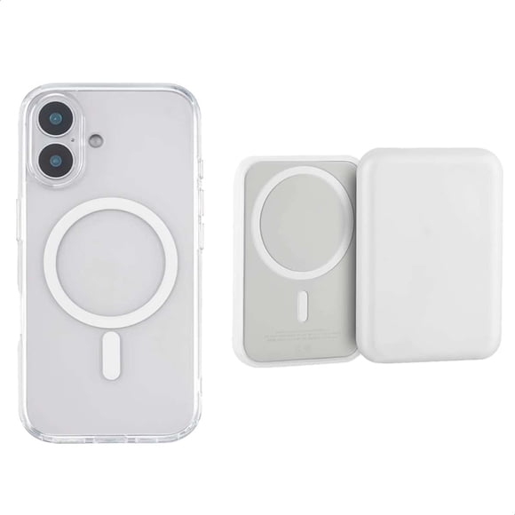 YUWY Kit Accesorios Compatibles Con MagSafe Para iPhone 16 Antigolpes Combo de Funda y Batería Compatible Con MagSafe Para iPhone 16 Kit Accesorios Regalo Para iPhone