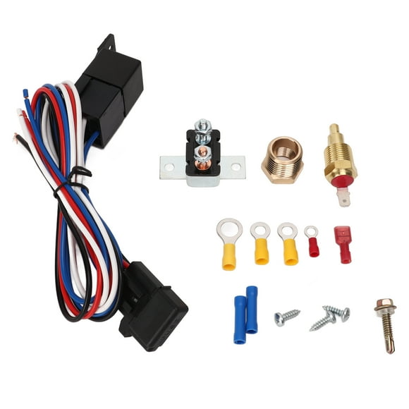 Electric Fan Relay Kit, Safe Adjustable High Hardness Radiator Fan Thermostat Control Relay Wire Kit For Bus