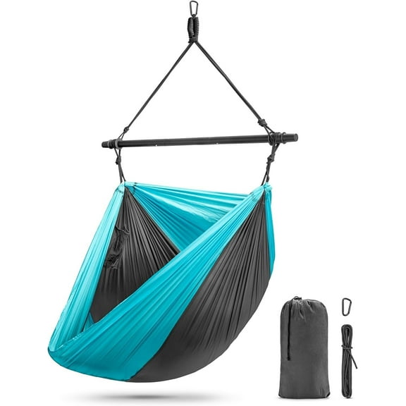 PINDEE Hanging Hammock Chair - Tree Pod Sensory Swing - Outdoor Camping Cacoon Chair - Collapsible and Lightweight Swings - Swinging Rocker Chairs for Camp, Travel, Hiking, Tent, Porch