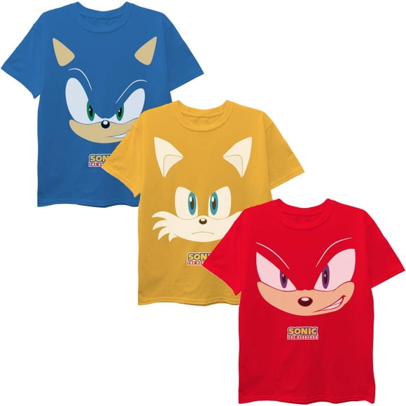 Pack de 3 remeras para niño de Sonic the Hedgehog de SEGA