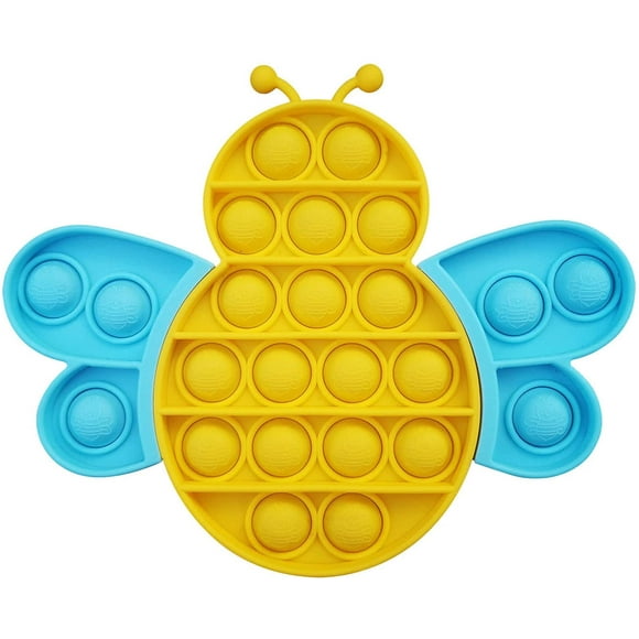 Animal Bee Shaped Pop Fidget Toy, Bumblebee Push Pop Bubble Sensory Toy, Honeybee Popular It Bubble Gadgets for Home Office School, Silicone Extrusion Bubble Toy Fidgets Autism Needs (Bee)