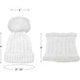 thumbnail image 3 of Womens Girls Winter Warm Pom Knit Ski Beanie Hat and Scarf Set, 3 of 7