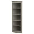 thumbnail image 1 of Inval 71" 5 Shelf Engineered Wood Corner Bookcase in Gray Smoke Oak, 1 of 9