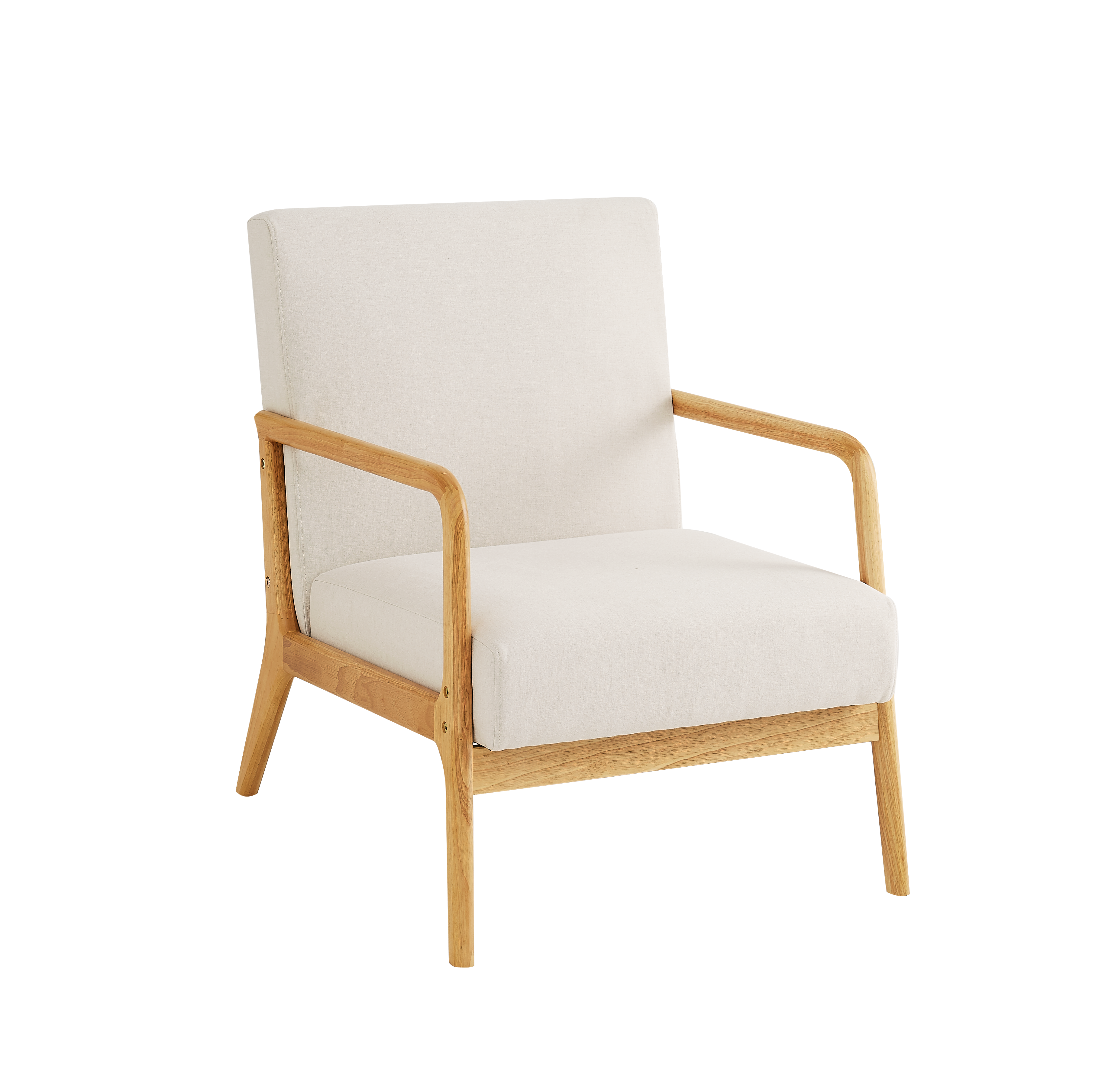 Upholstered Accent chair, Comfy Armchair, Linen Fabric Reading Chair