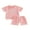 Pink, variant on Toddler Baby Girl Summer Outfits 6 12 18 24 Months 2T 3T 4T Bow Embroidery Crew Neck Short Sleeve T-Shirt with Shorts 2 Pcs Clothing Set