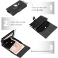 thumbnail image 2 of AirTag Wallet Credit Card Holder for Men, RFID Blocking Leather Card Holder Pop Up Metal Bank Card Case(Black), 2 of 4
