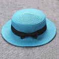 thumbnail image 2 of iHPH7 Straw Fishing Hat Kids Straw Sun Hat Summer Hats for Kids Sun Hat Kids Straw Hat, Dark Blue One Size, 2 of 2