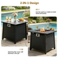 thumbnail image 3 of 2-in-1 Propane Fire Pit Table, Outdoor Table with Fire Pit, 28 Inch 50,000 BTU Auto-Ignition Gas Fire Pit Table with Lid and Lava Rock, Square Fire Table for Yard Patio Garden, 3 of 6