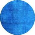 thumbnail image 1 of Ahgly Company Indoor Round Oriental Light Blue Industrial Area Rugs, 4' Round, 1 of 4