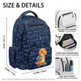 thumbnail image 5 of Chririnla Breathable Padded Adjustable Straps School Bag for Daily Commute Outdoor, 600D Polyester Lightweight Bookbag, Math Dinosaur Print, 5 of 9