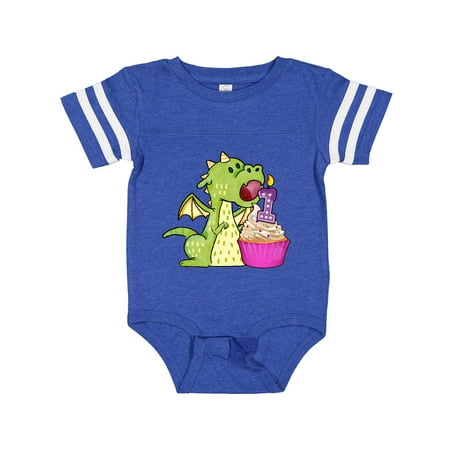 

Inktastic Dragon Cupcake 1st Birthday Boys or Girls Baby Bodysuit