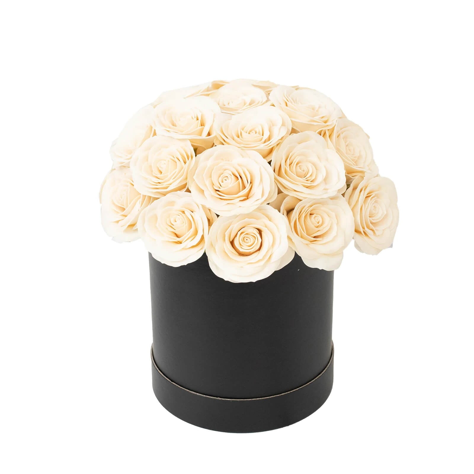 Efavormart Prearranged Rose Centerpiece Arrangement, Ivory 27pcs Roses with Black Round Gift Box