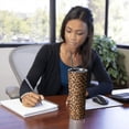 thumbnail image 4 of 20oz Brown and Black Leopard Print Skinny Tumblers Stainless Steel Tumbler with Lid and Straw,Vacuum Insulated Double Wall Travel Tumbler Cups with Cleaning Brush for Coffee,Tea, 4 of 6