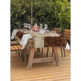 thumbnail image 3 of Outdoor Tablecloth with Umbrella Hole for Patio/Picnic/Party/Camping, Patchwork Texture Waterproof Table Cloth Rectangle Table Cover Washable, Retro Rustic Blocks Abstract Linen Brown (54"x 80"), 3 of 9