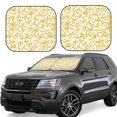 thumbnail image 1 of JUNZAN Banana Pattern Car Windshield Sun Shade | Reflective Sunshade | Foldable 2-Piece Sun Shield Protect Your Car | Fits Sedans, SUVs, Hatchbacks-Large, 1 of 6