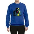 thumbnail image 2 of Wild Bobby, Colorful Cosmic Neon Astronaut Lunar Spaceman Moon Galaxy, Fashion, Unisex Crewneck Graphic Sweatshirt, Royal, Large, 2 of 4