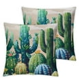 thumbnail image 2 of JRXY Tropical Plants Pillowcases, Summer Cactus Succulent , Soft Throw Pillow Covers Cases for Home Decoration 2pcs White, 2 of 6