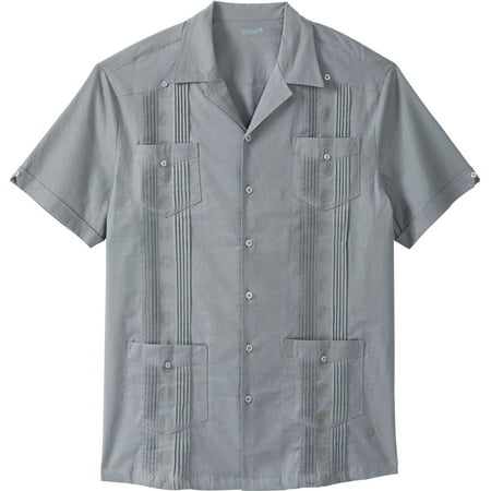Kingsize Men's Big & Tall Short-sleeve Linen Guayabera Shirt