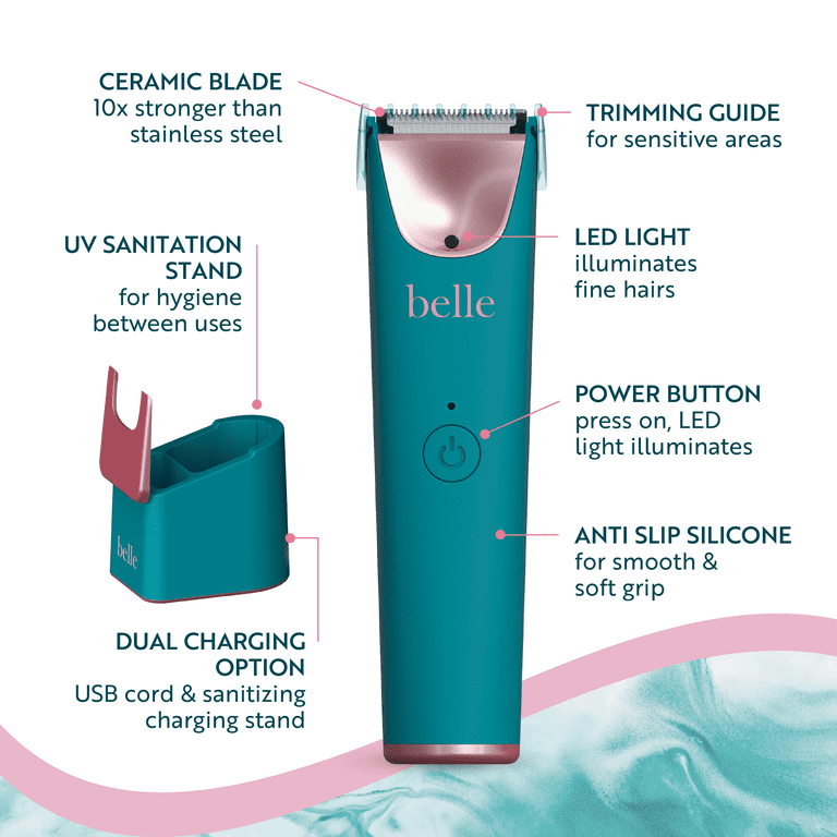 BELLE Personal Trimmer with LED Light, UV Sanitation Stand