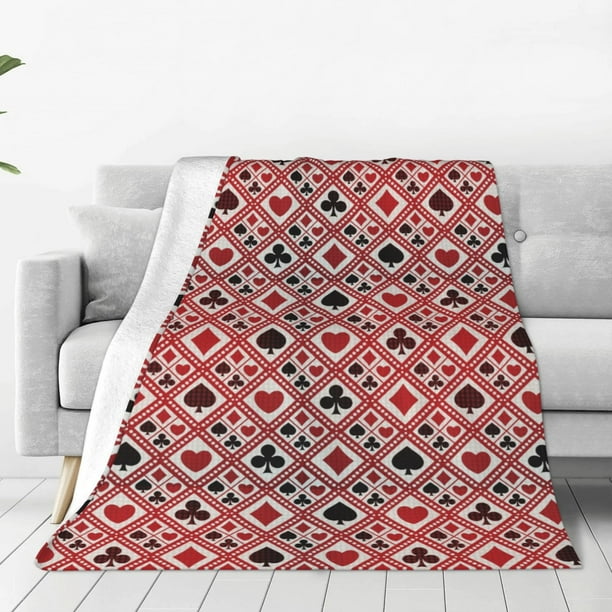 Balery Poker Manta de Felpa Suave y Acogedora – Cobija de Franela Aterciopelada para Cama, Lavable y Cálida para Sofá, Mascotas, Transpirable-80"x60"