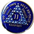 thumbnail image 3 of 2 Year AA Medallion Sapphire Blue Crystal Tri-Plate Chip, 3 of 10