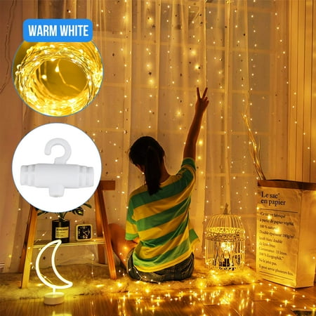 Outdoor Home Decorations TSV 300 LED String Lights, 9.8Ft x 9.8Ft Curtain Fairy String Lights 8 Modes Waterproof Lights Strip with Hanging Hook, for Home Decor Garden Party Birthday Wedding Bedroom Decoration Indooor Outdoor ()