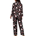 thumbnail image 5 of Kuiaobaty Santa Claus Candy Snowflake Print Pajama Sets for Women Comfy Lounge Set Long Sleeve Sleepwear Button Down Tops and Pants Nightgown Outfits with Pockets Holiday Party Pjs, Size XL, 5 of 7
