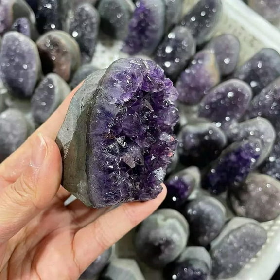 VIVIDELLE 100-300g Natural Amethyst Crystal Cave Cluster Quartz Druzy Geode Stone Healing