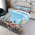 thumbnail image 3 of ROBLOX Conjunto de sábanas temático, trío de piezas, cómodo y amigable con la piel, diseño único, regalo de decoración para el hogar para familiares, amigos y fans,173X218cm, 3 of 6