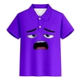 thumbnail image 3 of Bainana Girls Boys Summer Tshirt Cartoon Print Short Sleeve Lapel Collar Shirts Cute Fashion Little Kids School Holiday Casual Dailywear Purple Size 13-14 Years, 3 of 6