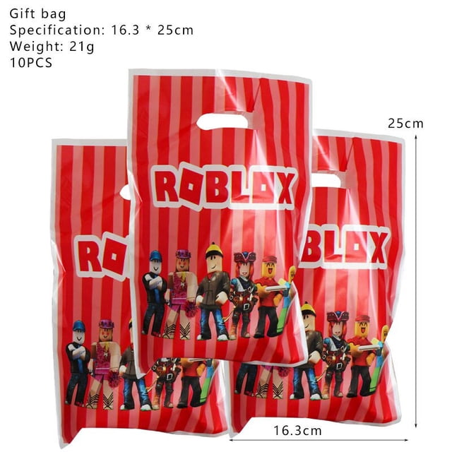 Roblox-bolsas de regalo de cumpleaños para niños, suministros para fiestas temáticas, platos de papel, vasos, platos, servilletas, juego de vajilla desechable para Baby Shower, 145 piezas