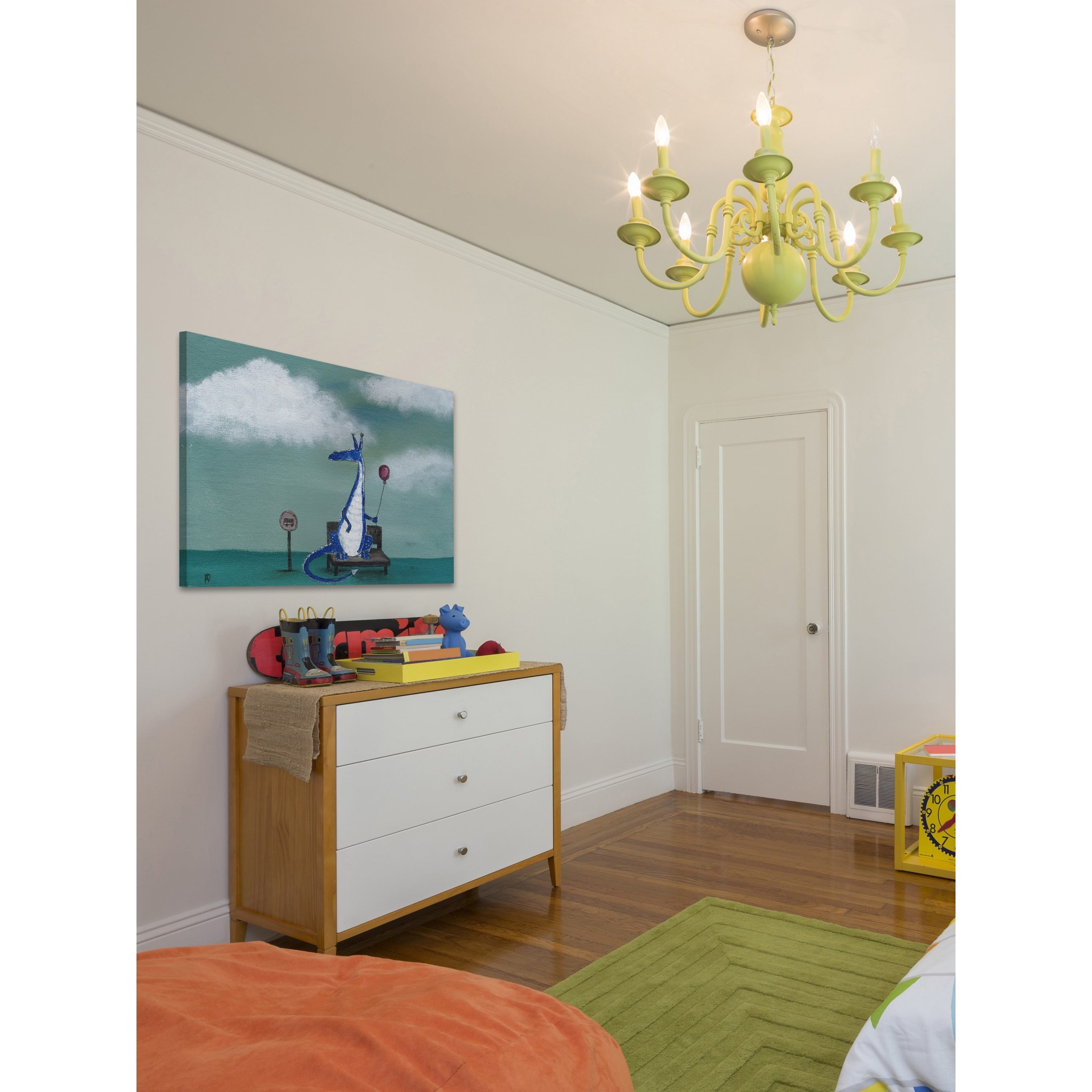 Marmont Hill - "Andrea Dragon Bus Stop" by Andrea Doss Painting Print on Wrapped Canvas