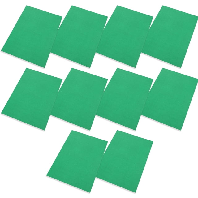 SKISUNO 10Pcs Bright Cardstock Rectangular Smooth Texture for Scrapbooking and Diecutting Green Dark .7x8.3in