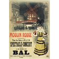 thumbnail image 2 of Vintage Apple Collection 11x14 Gold Ornate Wood Framed with Double Matting Museum Art Print Titled - Moulin Rouge Bal Roedel, 2 of 4