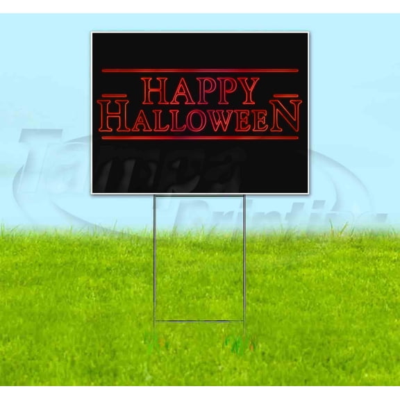 Happy Halloween (18" x 24") Yard Sign, Includes Metal Step Stake