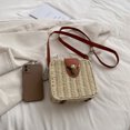 thumbnail image 3 of Bolsos Cruzados Crossbody-väskor för kvinnor Casual Vävd Handvävd väska Rotting strandväska (beige), 3 of 7