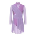 thumbnail image 2 of Doomiva Cutout Fringed Dress for Girls Latin Dance Cos tume Modern Jazz Dancing Clothes Gymnastic Tutu Skirt Lavender 16, 2 of 6