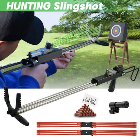 Piaoyu Portable Shooting Slingshot for Adults Outdoor Hunting Catapult Stainless Steel Straight Rod Slingshots Set