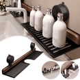 thumbnail image 1 of Organizador de Ventosa para Lavabo de Baño - Soporte de Ventosa Sin Orificios para Lavabo, de Aleación de Aluminio y Nogal, Ahorra Espacio con Portacepillos y Jabonera, Impermeable, 1 of 3