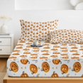 thumbnail image 6 of King Size Fitted Sheet Set - Halloween Pumpkins 3 Piece Bedding Sets 16" Deep Pocket Fitted Sheet with 2 Pillowcases, Moon Cute Orange Pumpkin Brushed Microfiber Hotel Luxury Bed Sheets, 6 of 9
